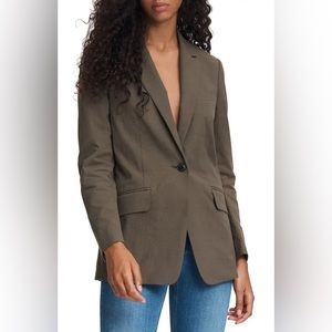NWT Rag & Bone Ames seersucker blazer dark olive size 2